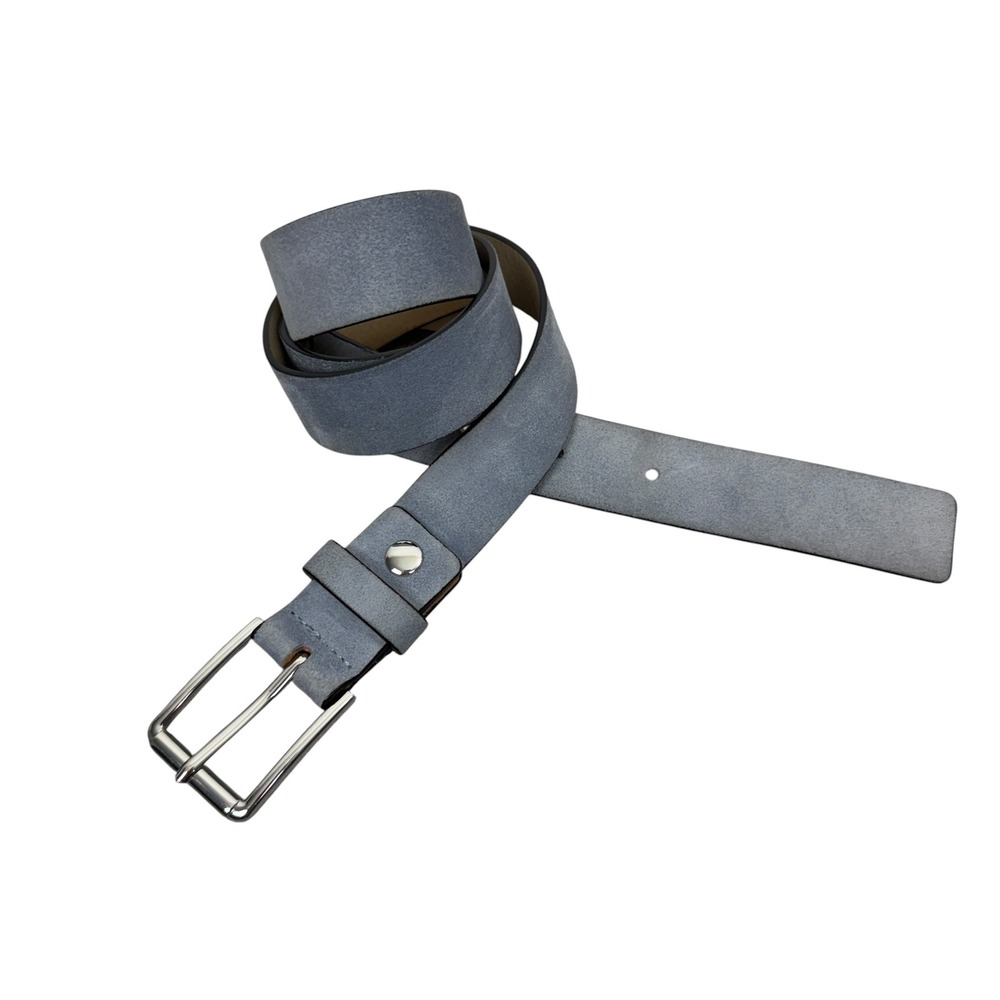 Kennel & Schmenger Belt Womens 95 Blue Gray Genuine Leather Silver Buckle 35-40"